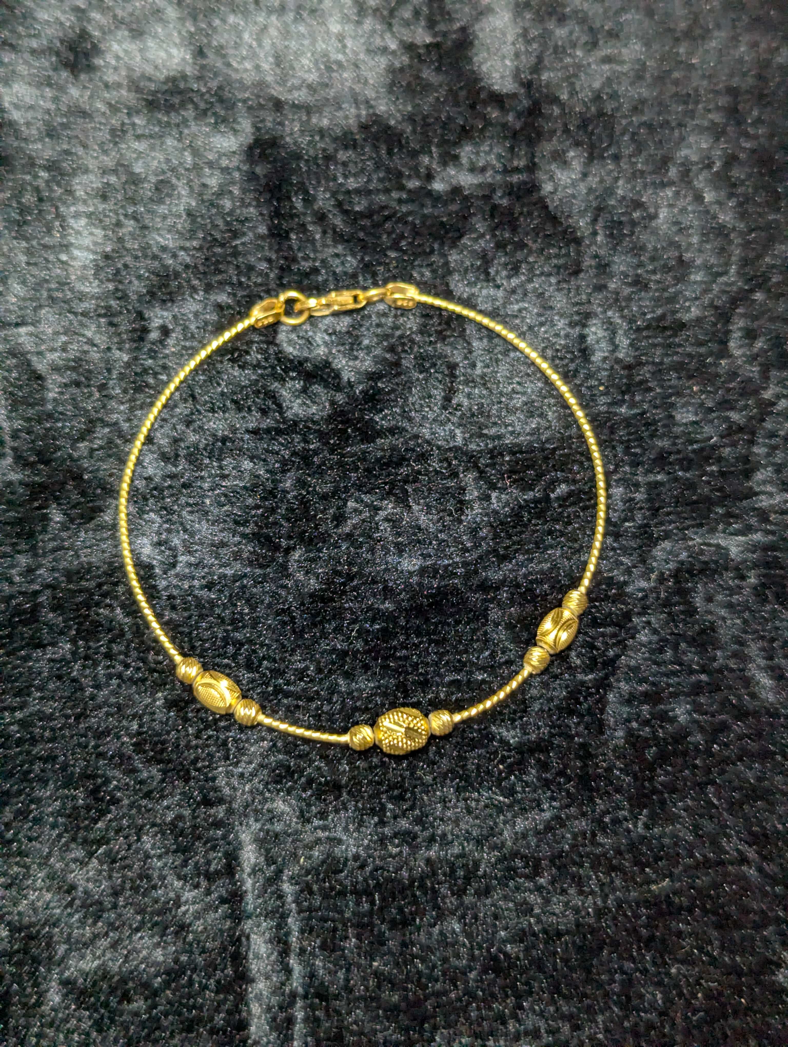 The Petite Beaded Station Gold Bracelet