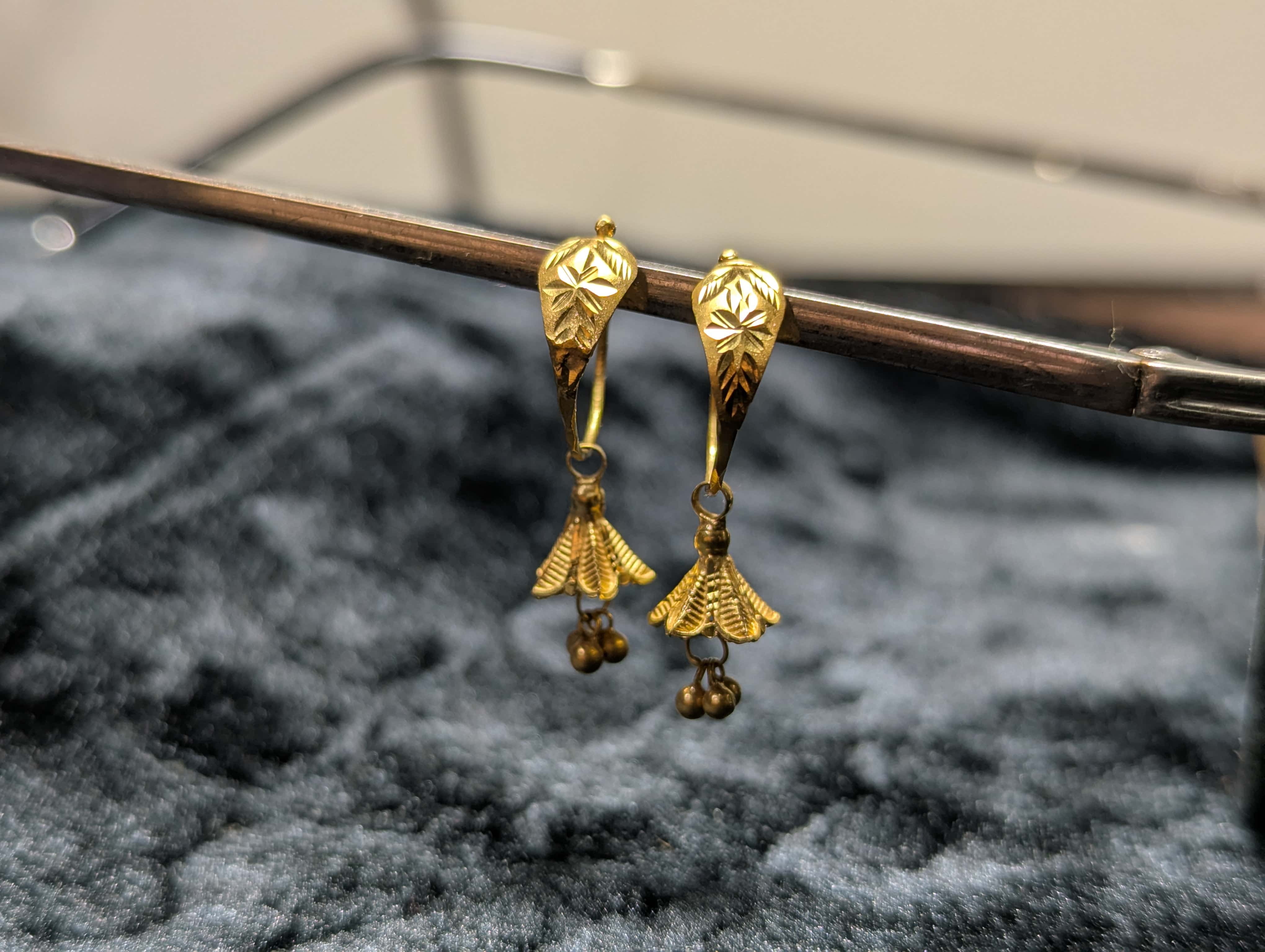 The Golden Bloom Bell Drop Earrings